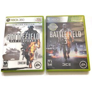 Lot of 2 XBox 360 Battlefield Games | Battlefield 3 | Bad Company 2 | COMPLETE